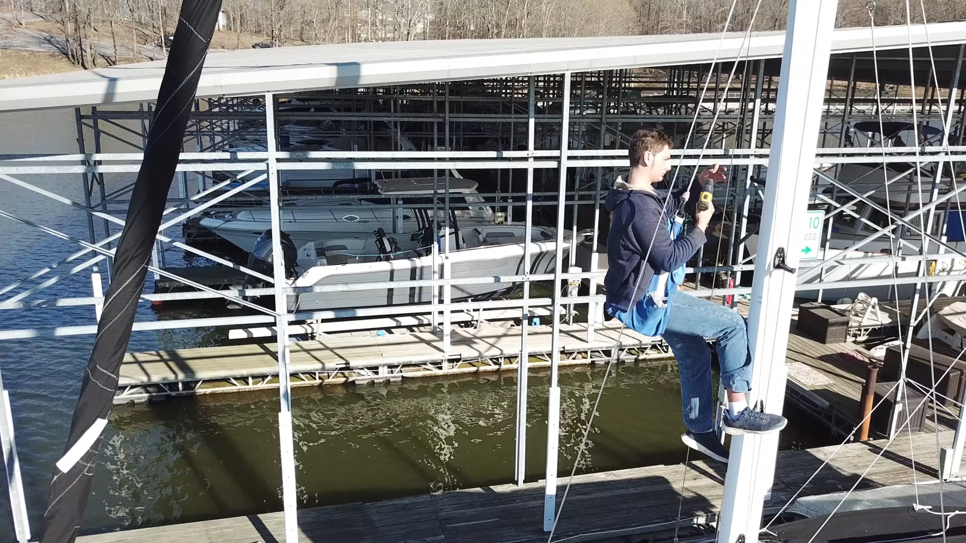 YouTube video: Putting up Mast Steps on a PDQ 36' Classic Sailboat